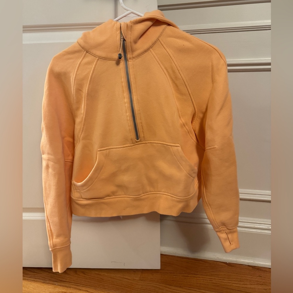 Peach/orange Lululemon Half-Zip Hoodie